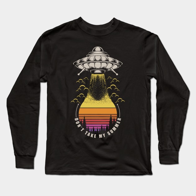 Ufo Retro Long Sleeve T-Shirt by Design Anbay